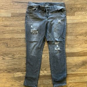 Gray distressed jeans